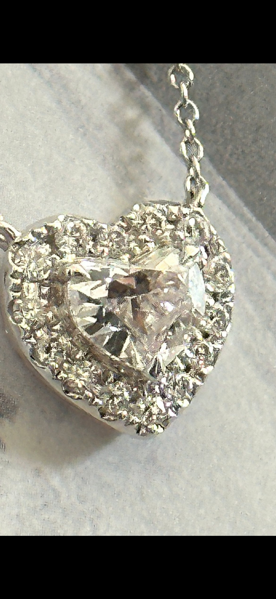 1 ct FANCY FAINT PINK HEART DIAMOND NECKLACE